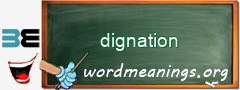 WordMeaning blackboard for dignation